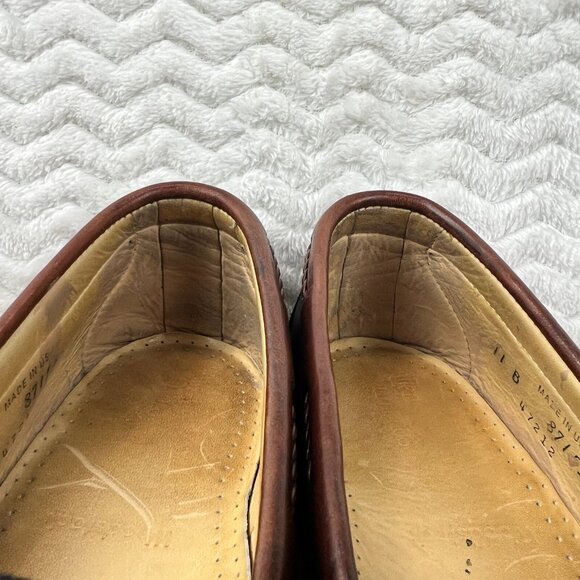 Allen Edmonds Woodstock Loafers Kiltie Braided Tassel Mens 11 B USA Slip On Blk - Picture 14 of 16